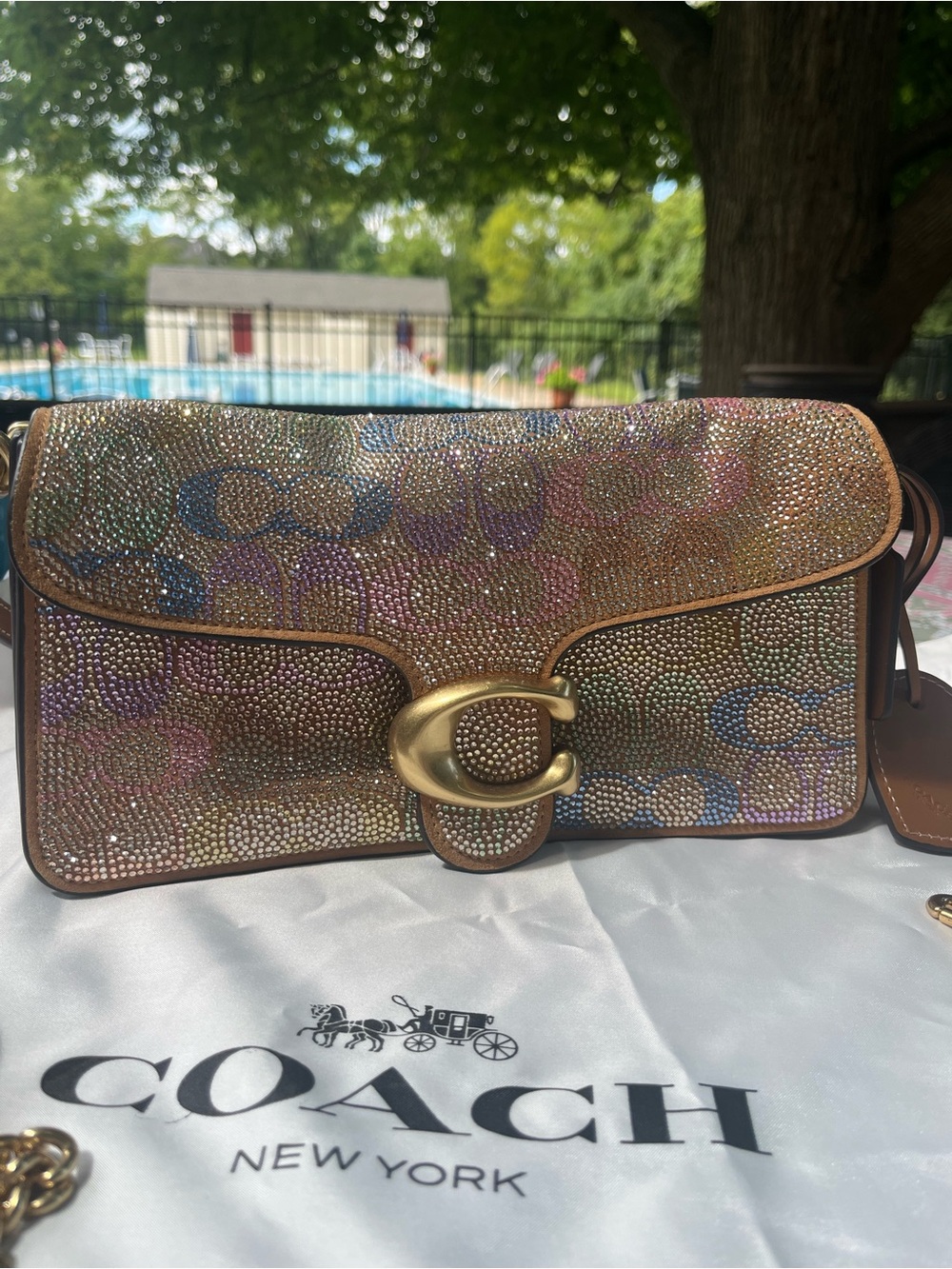 Coach Rainbow Crystal Tabby 26